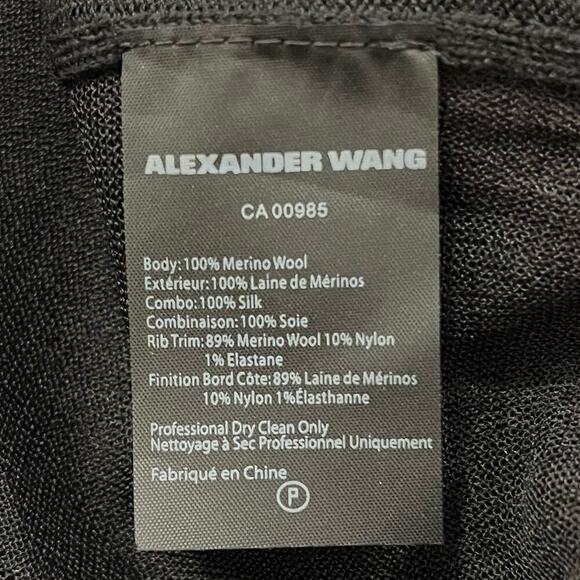 Alexander Wang Tulle Open Back Merino Wool Cardigan - Picture 8 of 9